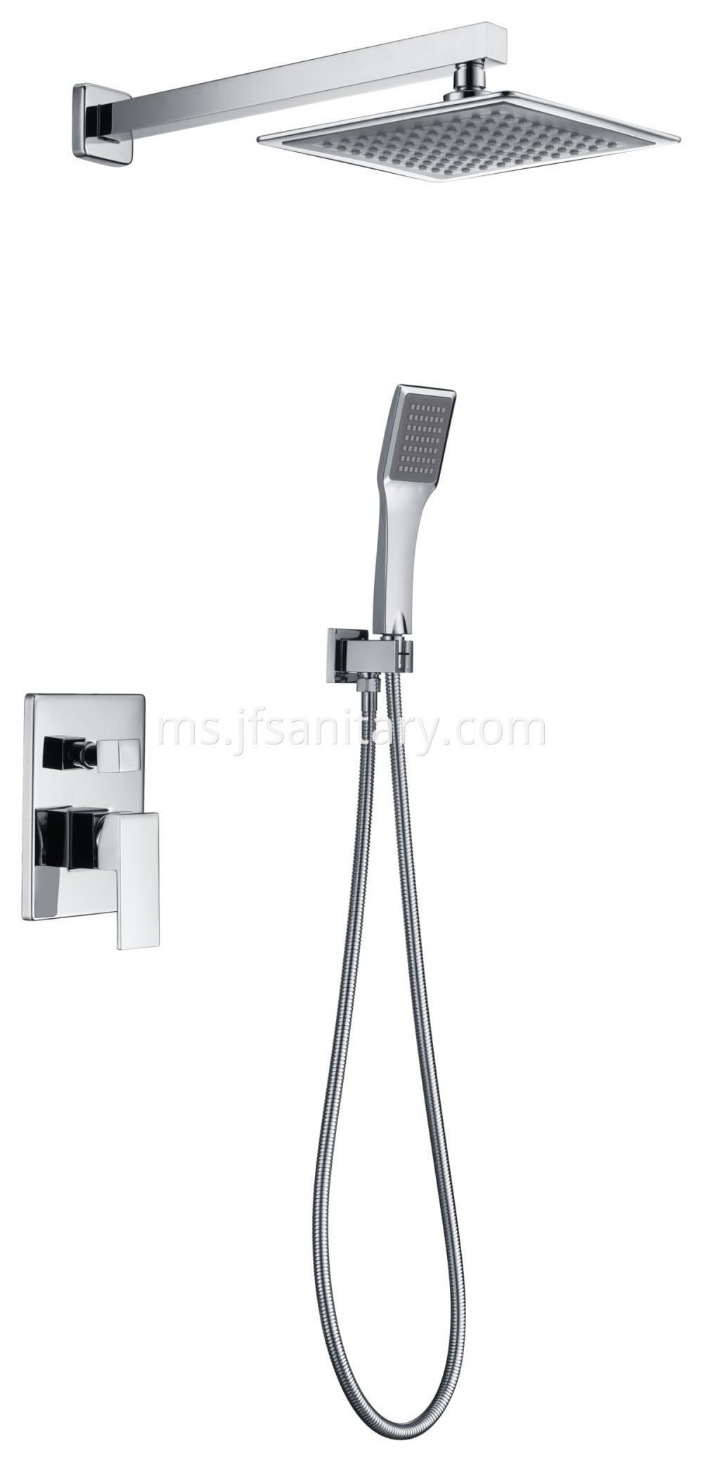 Square Recessed Rainfall Shower With Hand Set